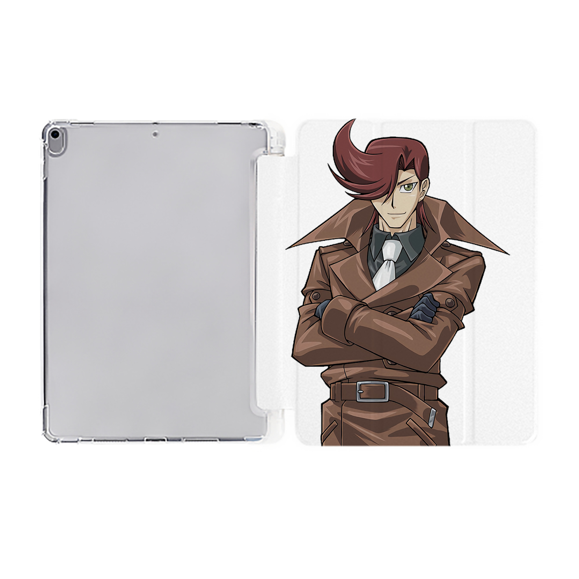 （画像用） 遊☆戯☆王 Yu-Gi-Oh! IPad ケース ペン収納付き 三つ折りスタンド PUレザー×シリコン 対応機種9.5/10.5/10.9インチ